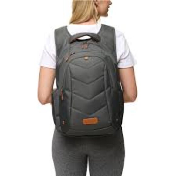 Lole Quilted Backpack Fits Up to 17" Laptop Green Padded Back Shoulder NWOT - Picture 16 of 16